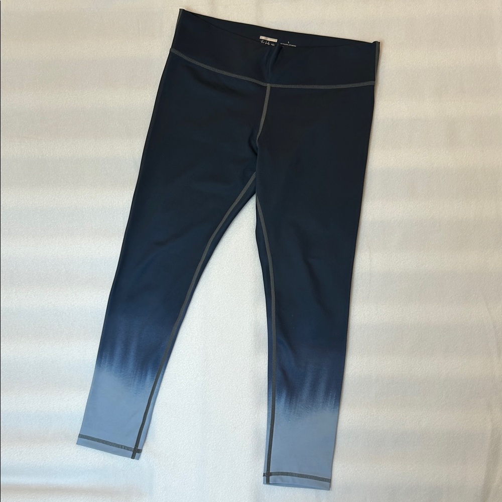 Vie Active Ombre Leggings Women Size L Blue Gray High Rise Activewear
